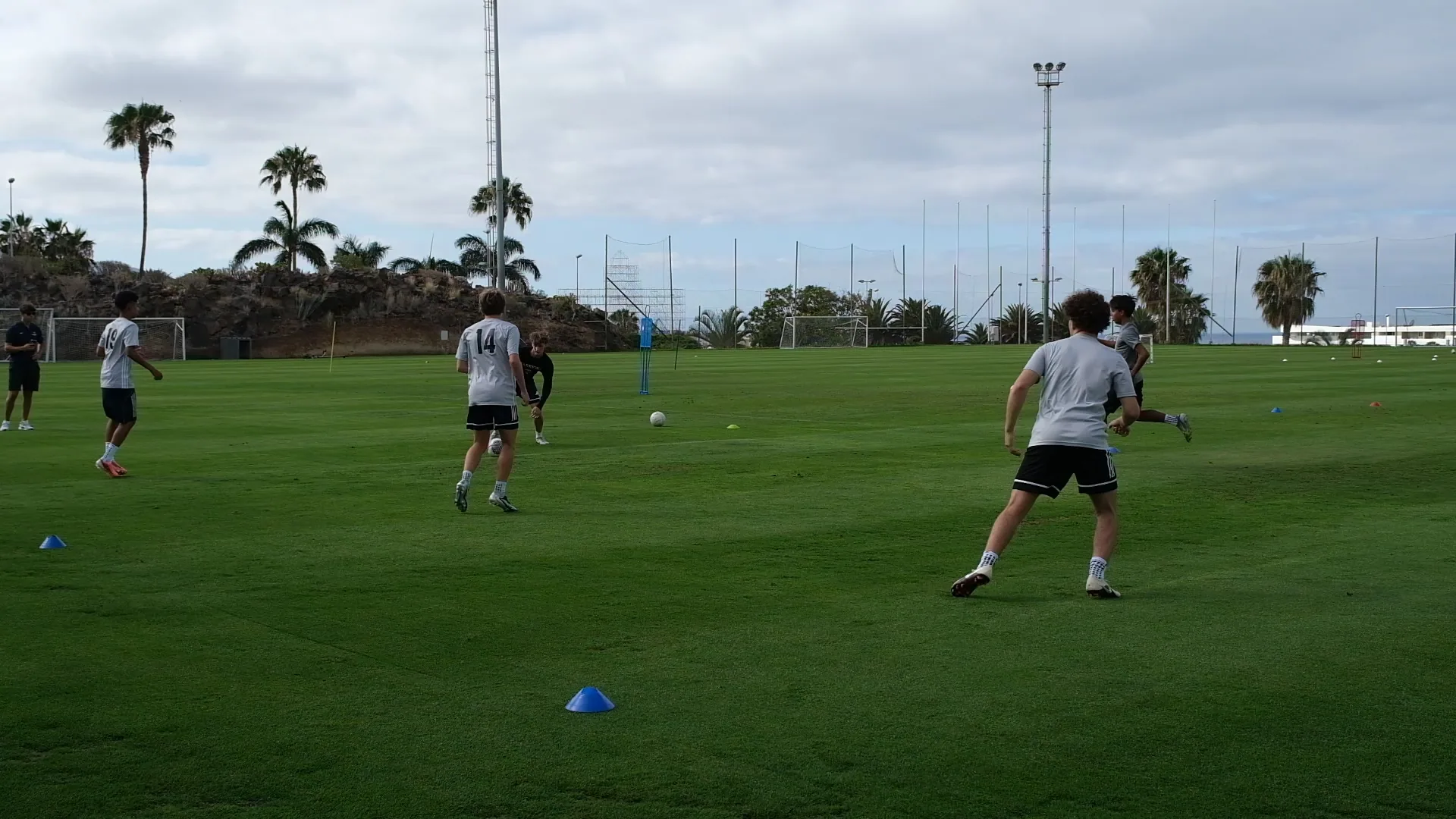 Houston players working at match speed on the pitch